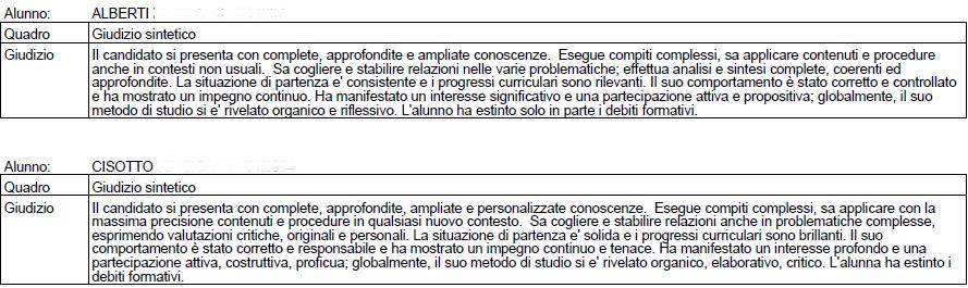 .)*+,-/ 0123456 Consiste in una stampa che riassume le descrizione degli indicatori e le frasi disponibili per ognuno di essi.