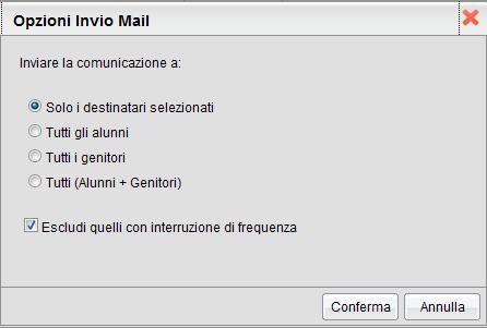 Una volta selezionati i destinatari viene presentata la finestra per l immissione del messaggio vero e