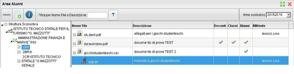 Quest area consente l interscambio dei feedback tra il docente e gli alunni; dal modulo famiglie è infatti possibile condividere altri documenti con lo specifico insegnante e/o rispondere a istanze