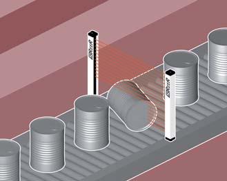 Le speciali ottiche utilizzate in queste barriere permettono di rilevare oggetti di piccole dimensioni che si muovono ad elevata