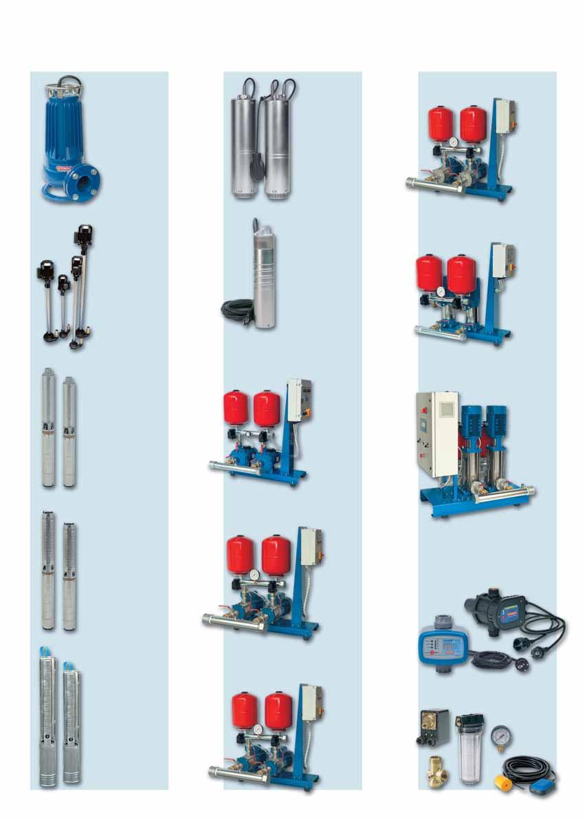 INDIE / INDEX SQ ELETTROPOMPE SOMMERSE QUE LURIDE SUMERSILE SEWGE PUMPS pag. 1-1 NGM GFM ELETTROPOMPE VERTILI PER QUE RIE VERTIL XLE PUMPS FOR DIRTY WTER pag.