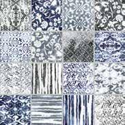 blue Wall mosaics White body Spessore 7