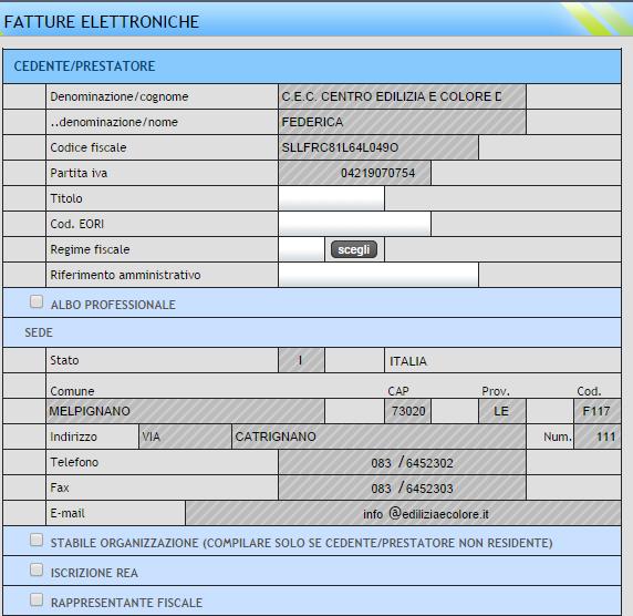 Creazione della fattura dal nostro portale: a titolo esemplificativo riportiamo le istruzioni del nostro Software rilasciato gratuitamente sulla nostra piattaforma. Le istruzioni sono indicative.