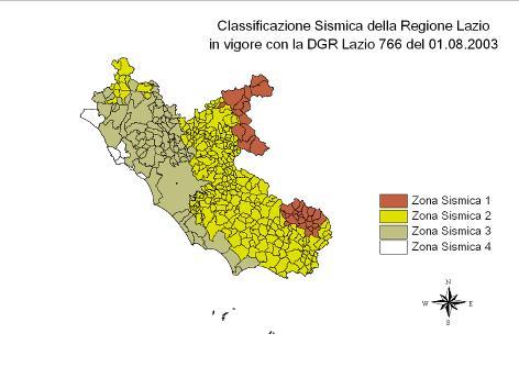 Nuova zonazione sismica del territorio regionale (DGR Lazio n. 387/09) 4.