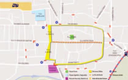 Sistema di CHIUSURA CORSI MASCHERATI La Direzione del Carnevale Storico di Santhià ha adottato da alcuni anni il seguente sistema di chiusura del percorso delle sfilate (vedi la mappa della Città).