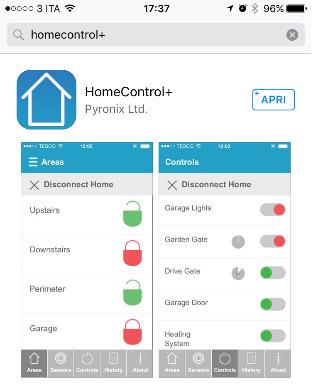Configura l App HomeControl+ L App HomeControl+ è disponibile per gli