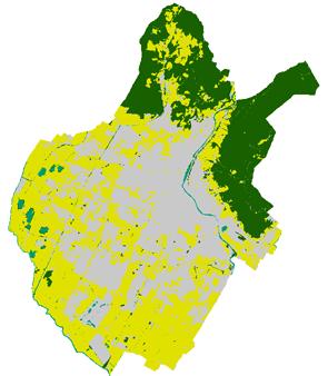 Superficie aree urbane: Ha 3.421,47 Superficie aree agricole + aree naturali + aree idriche: Ha 6.