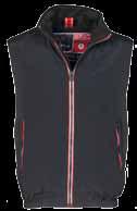 0 Gilet unisex, zip a contrasto, elastico al fondo, due tasche esterne con zip coperta; interno: