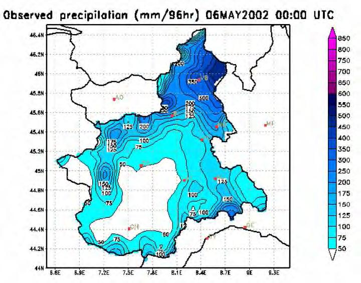 13.2.1. EVENTO 6-8 LUGLIO 1996 In occasione dell evento meteorologico la stazione di Mottarone ha registrato le seguenti precipitazioni (Tab.12). Precipitazione cumulata 24 h (mm) 6 Luglio 53.