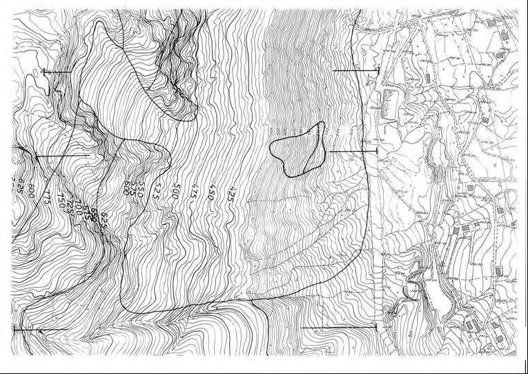 Fig. 54: Topografia pre-cava reale risalente ad una carta fotogrammetrica del comune di Baveno (fonte: Studio Geologico Epifani) 0 10