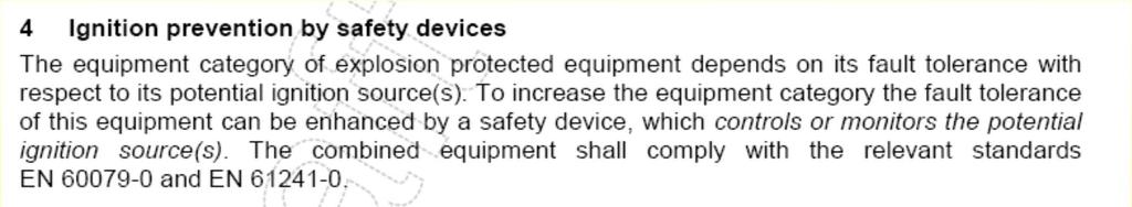 EN 50495: 2010-Dispositivi di sicurezza La 50495 mette a disposizione le tabelle di