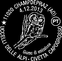 1292 DATA: 04/12/2013 Emissione di cinque francobolli celebrativi degli Uccelli delle Alpi ( 0.70 cad.