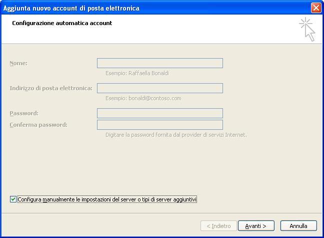 3. Impostazione del conto Avviare Microsoft Outlook e fare clic su "Strumenti" - "Impostazioni account...". Cliccare sul pannello "E-mail" su "Nuovo".