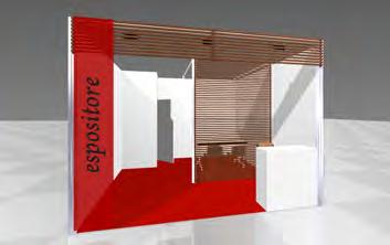 168,00 + IVA Moquette rossa 251 o prato 273 1 ripostiglio 100 x 100 cm 1 tavolo rettangolare 160 x 80 x h72 cm 3 sedie 1 sgabello 1 reception desk 100 x 40 x h100 cm 1 344,00 + IVA Elemento a doghe