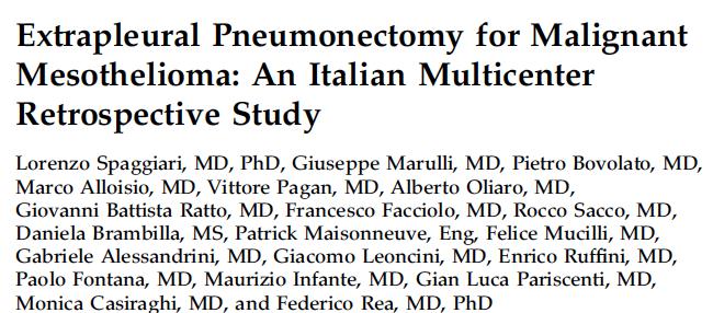 Postsurgial survival of 518 patients underwent extrapleural