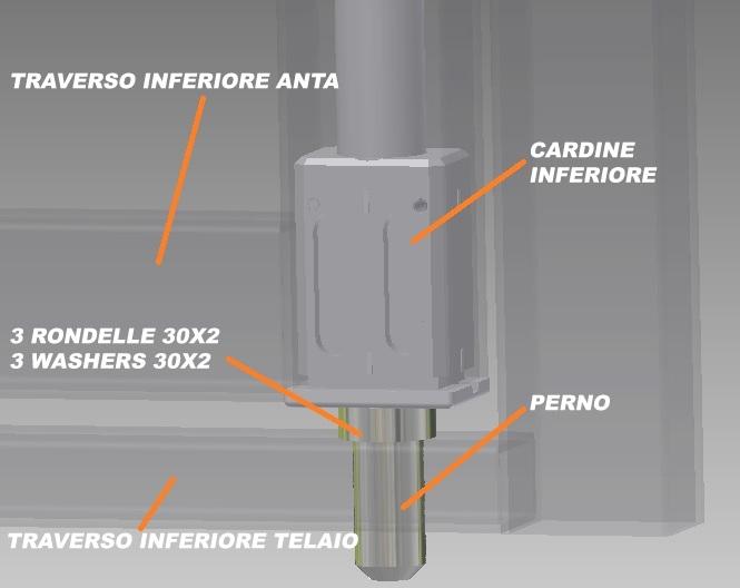 telaio, avendo cura di allineare il foro sulle piastrine, con quello sul telaio. Fig.