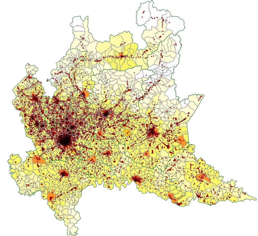 Incidenti stradali e aree funzionali Lombardia: 55% degli incidenti stradali si concentra nei Poli urbani, il 39% nelle Aree di