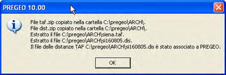 inserire i file nella cartella ARCH ; associare automaticamente il file DIS. Fig. 11 Download, estrazione e associazione dei file TAF e DIS 10.5.