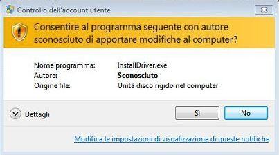 Se richiesto consentire l installazione cliccando su Sì del seguente