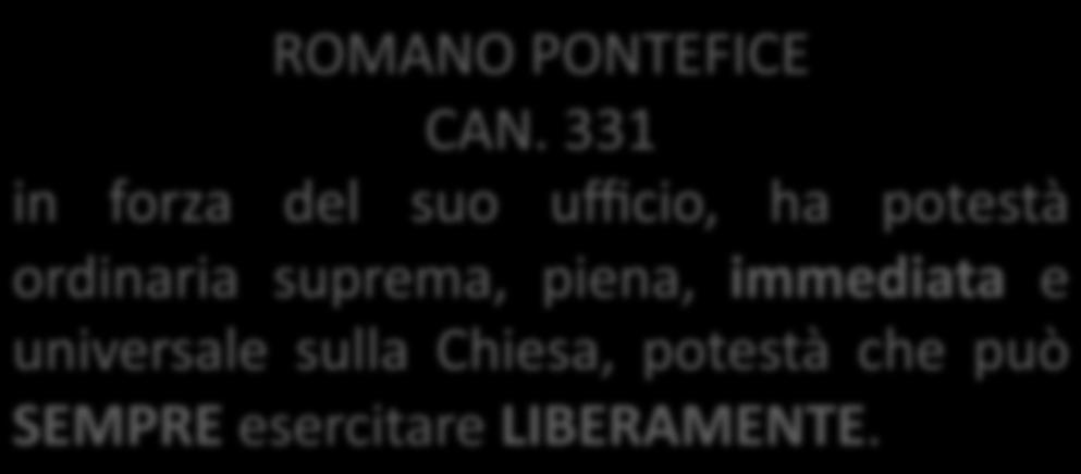 La suprema autorità nella Chiesa DUE SOGGETTI DELLA SUPREMA AUTORITÀ