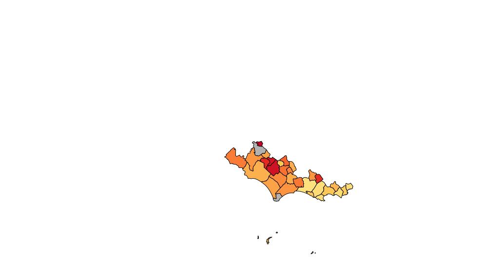 Risultati Provincia Latina MEDIA PROVINCIA LT 127 Bq/m 3 Elaborazione