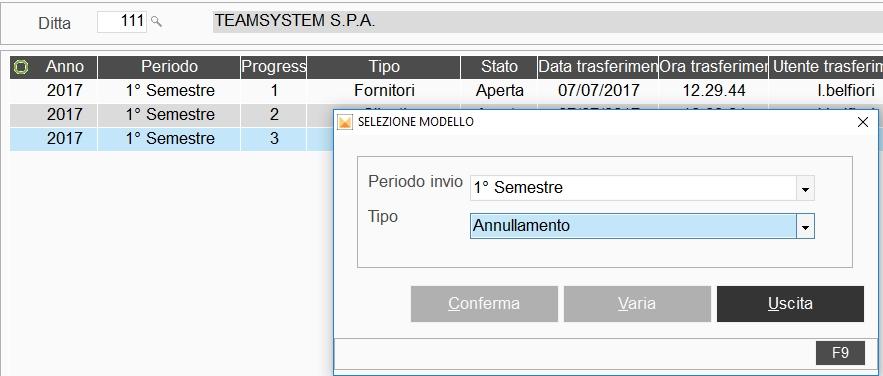 LIQPER06 per la stampa impegno alla trasmissione LIQPER08 per la stampa situazione dichiarazioni Invio comunicazione rettificativa Per creare un invio rettificativo è necessario accedere al comando