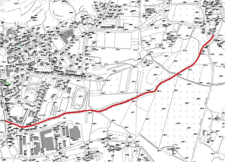 Figura 6 Tratto di torrente tasso oggetto delle proposte di Progetto di Mitigazione del rischio idraulico Figura 7 Sezione tipo dell alveo depensilizzato La stabilità dei massi di sponda è stata