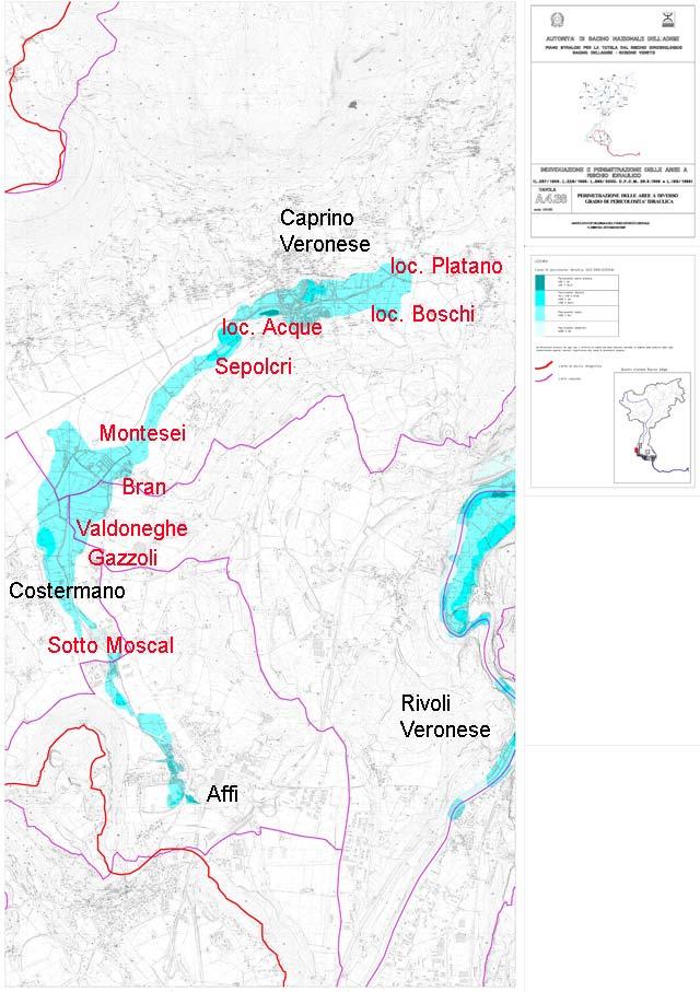 Figura 1 Aree di pericolosità idraulica