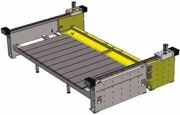 HIGHLIGHTS MOVEMENTS MOVIMENTAZIONE Axis driven by brushless motors, movement of the bridge by gantry axis, fully digital control of the motors.