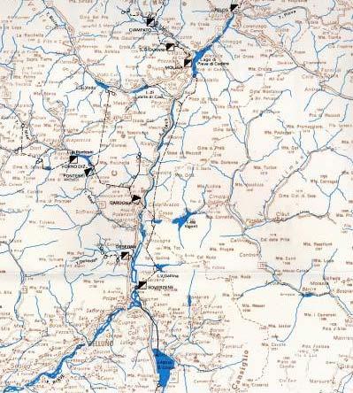 Alto e medio Piave riferito alla PU di Soverzene Il fiume Piave nasce sulle falde meridionali del Monte Peralba, presso Sappada e lungo il suo corso, nel territorio montano, riceve l apporto di