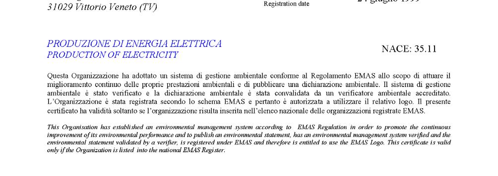 Enel Dichiarazione ambientale 2015