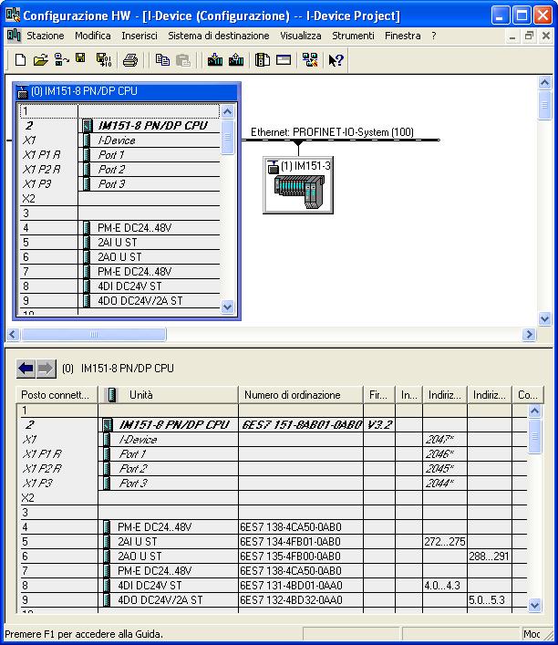 Funzioni di PROFINET 4.8 I Device Preparativi 1. Creare in SIMATIC Manager un progetto con il nome "Progetto I Device". 2. Inserire una nuova "Stazione SIMATIC 30