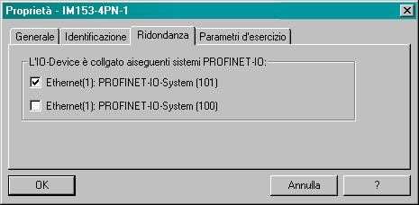 Funzioni di PROFINET 4.12 Ridondanza del sistema Progettare un'unità ridondata come descritto in precedenza e navigare alla scheda "Ridondanza" delle proprietà dell'unità.