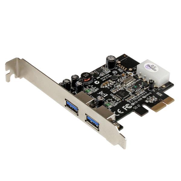 Adattatore scheda SuperSpeed USB 3.0 con 2 porte PCI Express (PCIe) con UASP - Alimentazione LP4 Product ID: PEXUSB3S25 La scheda PCI Express USB 3.