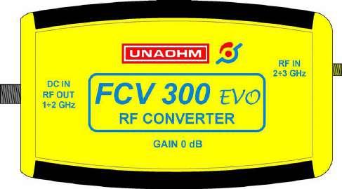 FCV300 EVO CONVERTITORE DI FREQUENZA DA 2 A 3 GHz Il convertitore di frequenza FCV300 EVO è un modulo esterno che, abbinato ad un Misuratore di Campo, permette di visualizzare lo spettro e misurare
