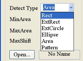 E possibile scegliere un cerchio Circle oppure un rettangolo Rect. Di seguito le due scelte disponibili nella tipologia: - Rect : l area disegnabile è un rettangolo.
