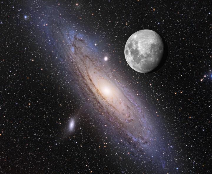 Dimensioni angolari di Andromeda se la