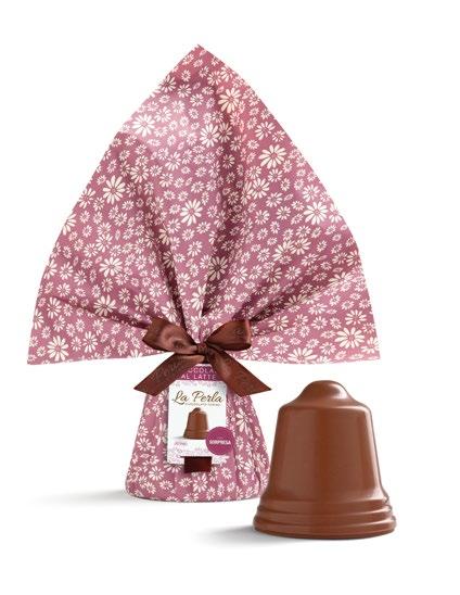 Campane LE MARGHERITE FONDENTE - LATTE BIGUSTO L112996 L112995 L113008 L112996 Campana di cioccolato fondente 61%. Contiene sorpresa. 200g 61% dark chocolate Easter bell with surprise.