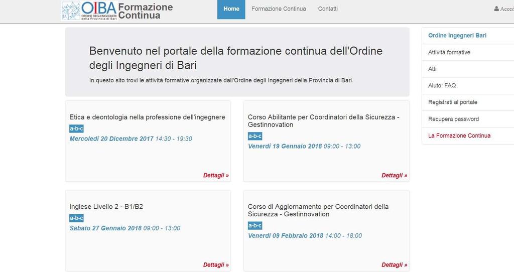 L iscrizione agli eventi ISCRIZIONE AGLI