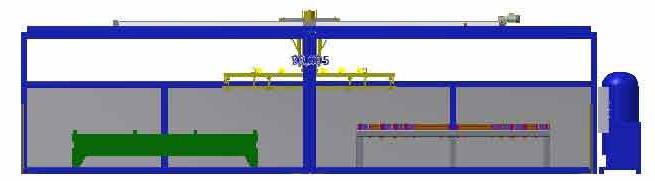 DESCRIZIONE GENERALE DELLA MACCHINA La macchina è stata progettata per movimentare laminati di acciaio inox che saranno posti direttamente, tramite pallet, sul piano di carico macchina C.