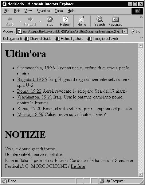 Esercizio 2 Replicare: Sommario Abbiamo visto: File di testo Concetto di visualizzazione Mark-up per indicare proprietà di sequenze di caratteri Processo per scrivere il mio documento: Usare un