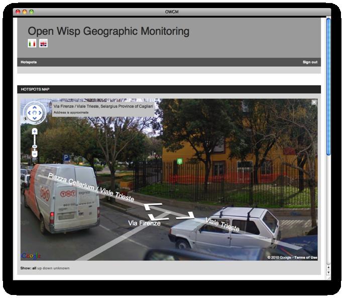 Monitoring geograﬁco OpenW.G.M. Open Wisp Geographic