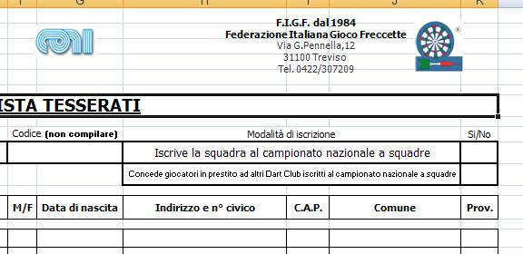 Nella squadra possono inoltre essere inseriti giocatori in prestito provenienti da altri Dart Club.