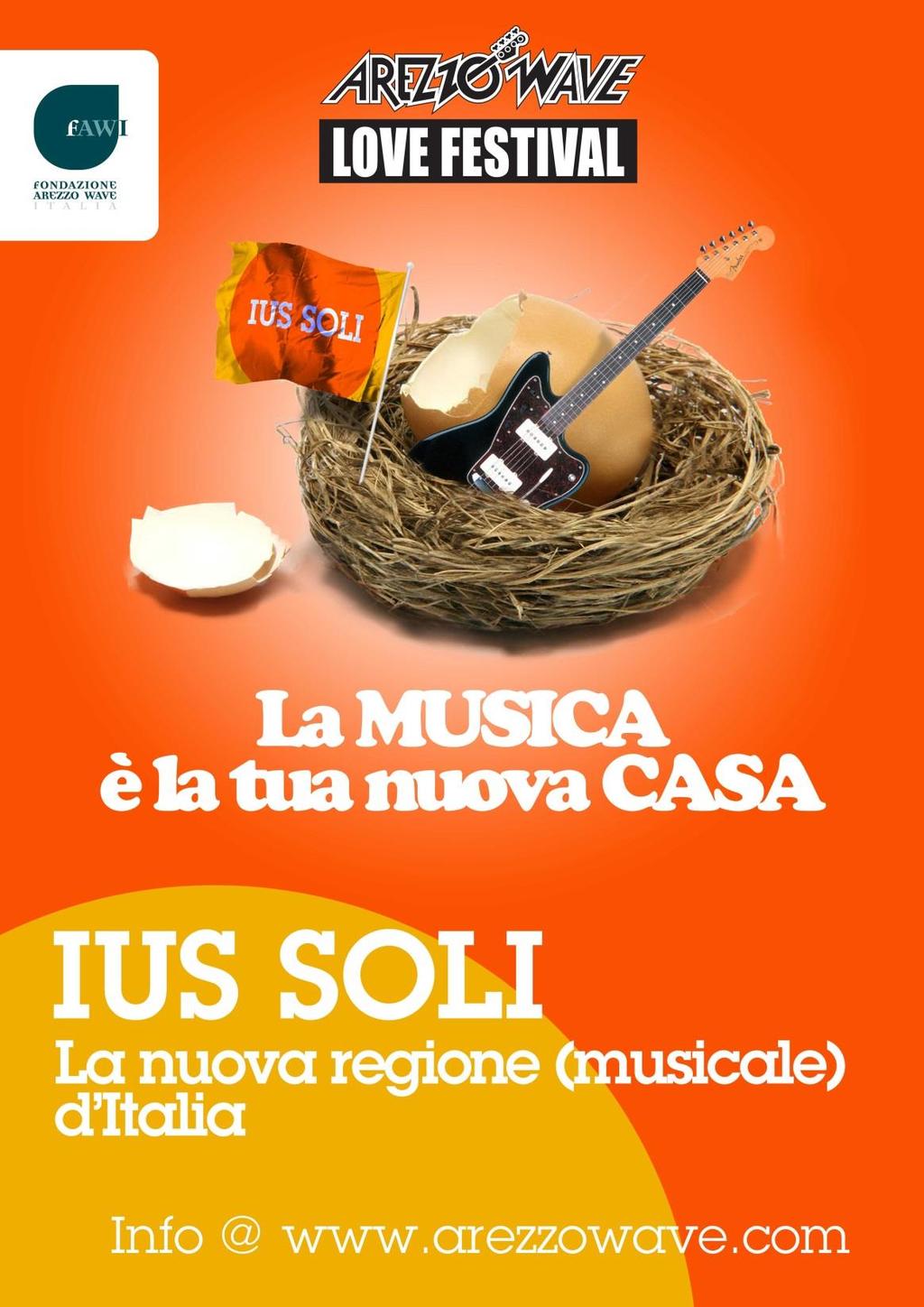 La Fondazione Arezzo Wave Italia (FAWI) da oltre 20 anni attiva nella valorizzazione e ricerca musicale in tutta Italia, indice quest anno la prima edizione del concorso Ius Soli la nuova regione