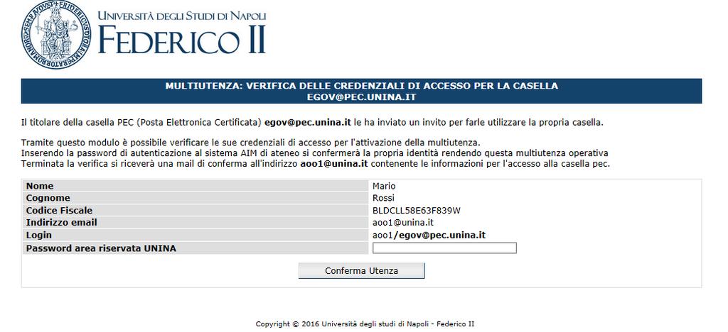 Per completare la registrazione è sufficiente completare il modulo con la