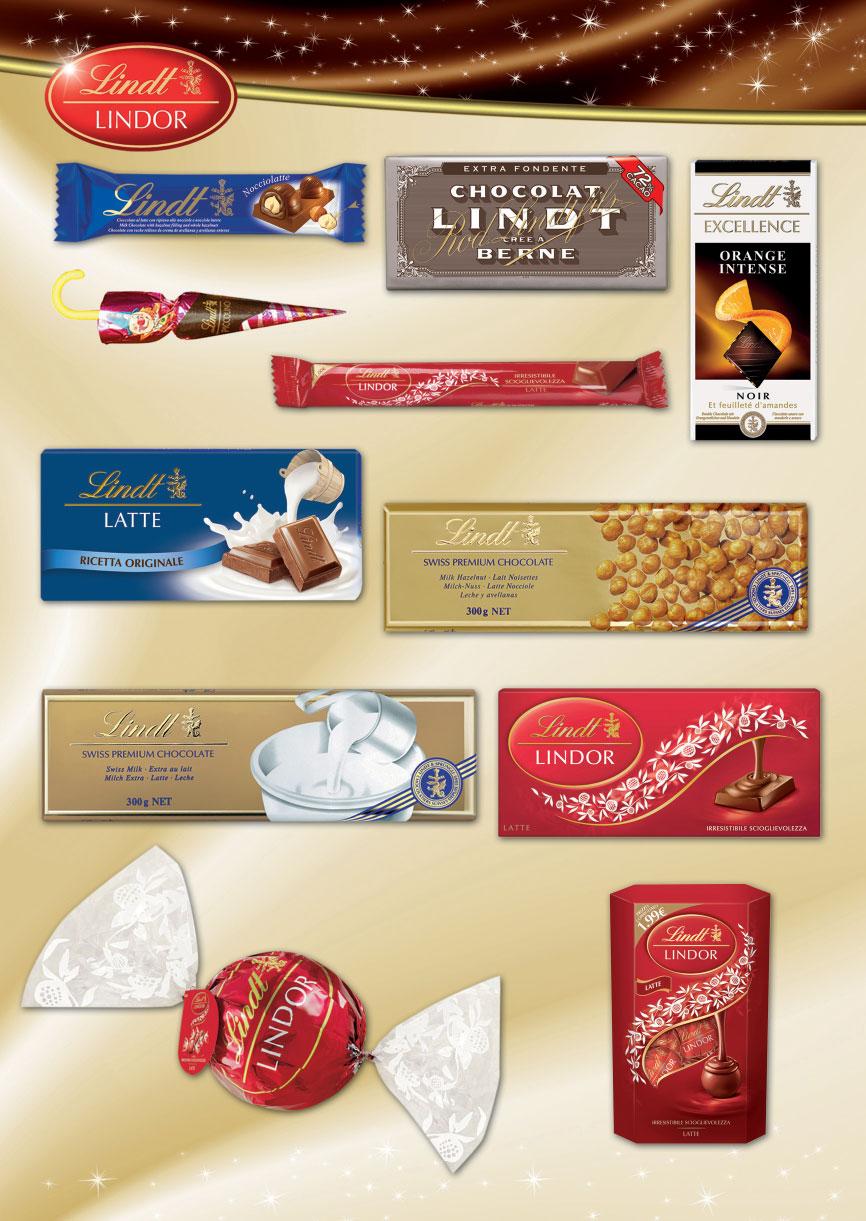 BARRETTA DI CIOCCOLATO GR 40 LINDT TAVOLETTA DI CIOCCOLATO EXTRA FONDENTE 72% GR 100 LINDT TAVOLETTA DI CIOCCOLATO EXCELLENCE ORANGE INTENSE GR 100 LINDT OMBRELLINI DI CIOCCOLATO GR 13,5 X42 LINDT 0,