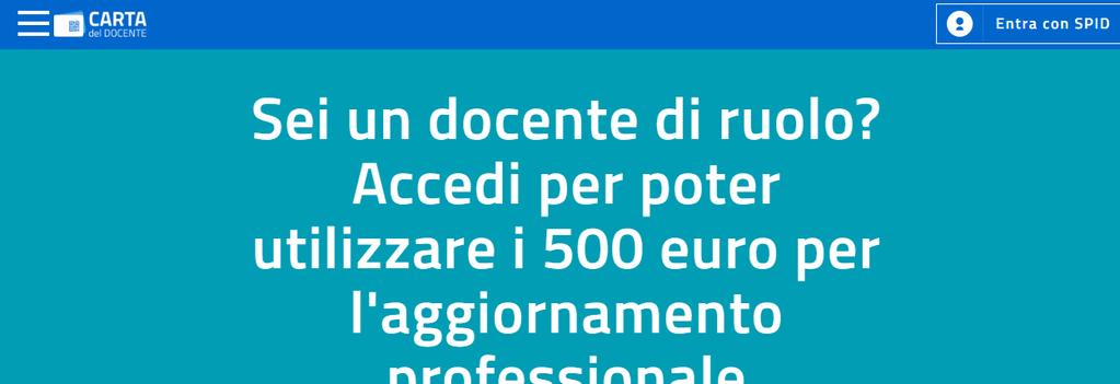 credenziali SPID possono accedere al servizio e spendere i 500 per l autoformazione.