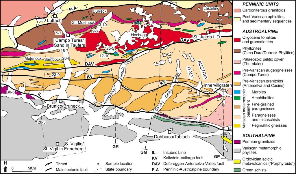 chiusura dell oceano della Tetide. La sequenza ofiolitica sovrasta tettonicamente le rocce del margine meridionale europeo, in particolare i graniti varisici e le loro coperture paleozoiche.