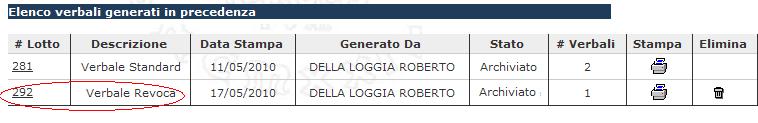 c) Revoca verbale La procedura si utilizza nel caso di annullamento di un verbale, a seguito di segnalazione da parte della Segreteria Studenti.