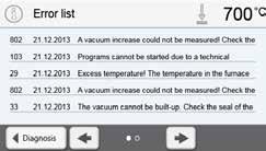 5. Utilizzo e configurazione 5.4.6 Diagnosi Sfogliare la terza pagina della videata Home e premere il tasto [Diagnosi]. Nel campo diagnosi sono disponibili le seguenti funzioni: Test